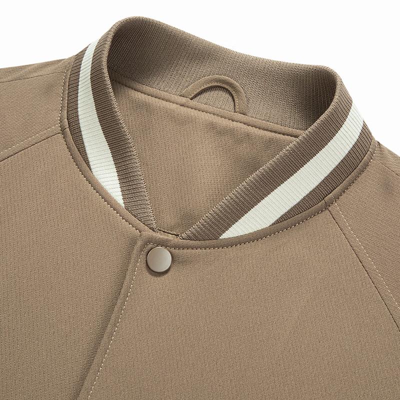 JOW Men's American Style Color-Block Baseball Collar Flight Jacket