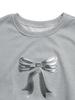 2026 Korean Casual Bow Loose Hoodie for Women - Round Neck