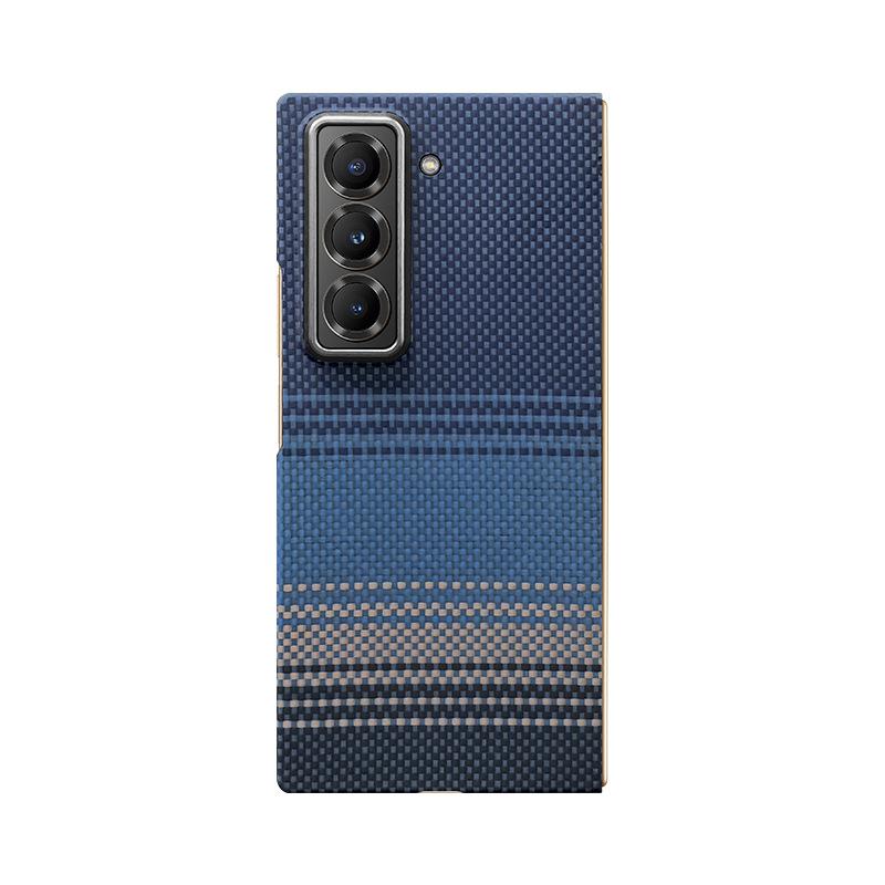 Applicable To Samsung W25 Real Kevlar Mobile Phone Case W25 High-end Business Aramid Fiber Anti-drop Magnetic Protective Cover