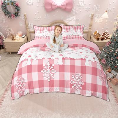 Homewish Christmas Tree Duvet Cover Set for Kids Children, Merry Xmas Bedding, Happy New Year Gifts Bed Set