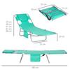 Foldable Sun Lounger with Reading Hole - Green