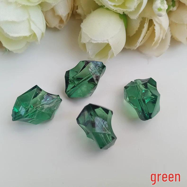 DIY Acrylic Irregular Beaded Earring Kit - Imitation Crystal Ice Cube Beads (19x28mm)