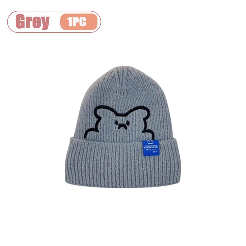 1PC Winter Bear Knit Hat for Women Plush Furry Beanie with Ear Protection Warm Knitted Cap Perfect Christmas Gift
