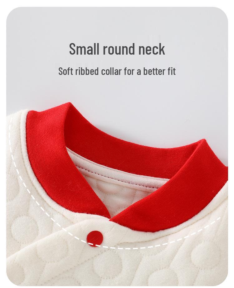 Children's Red Quilted Outfit: New Year & First Birthday Set