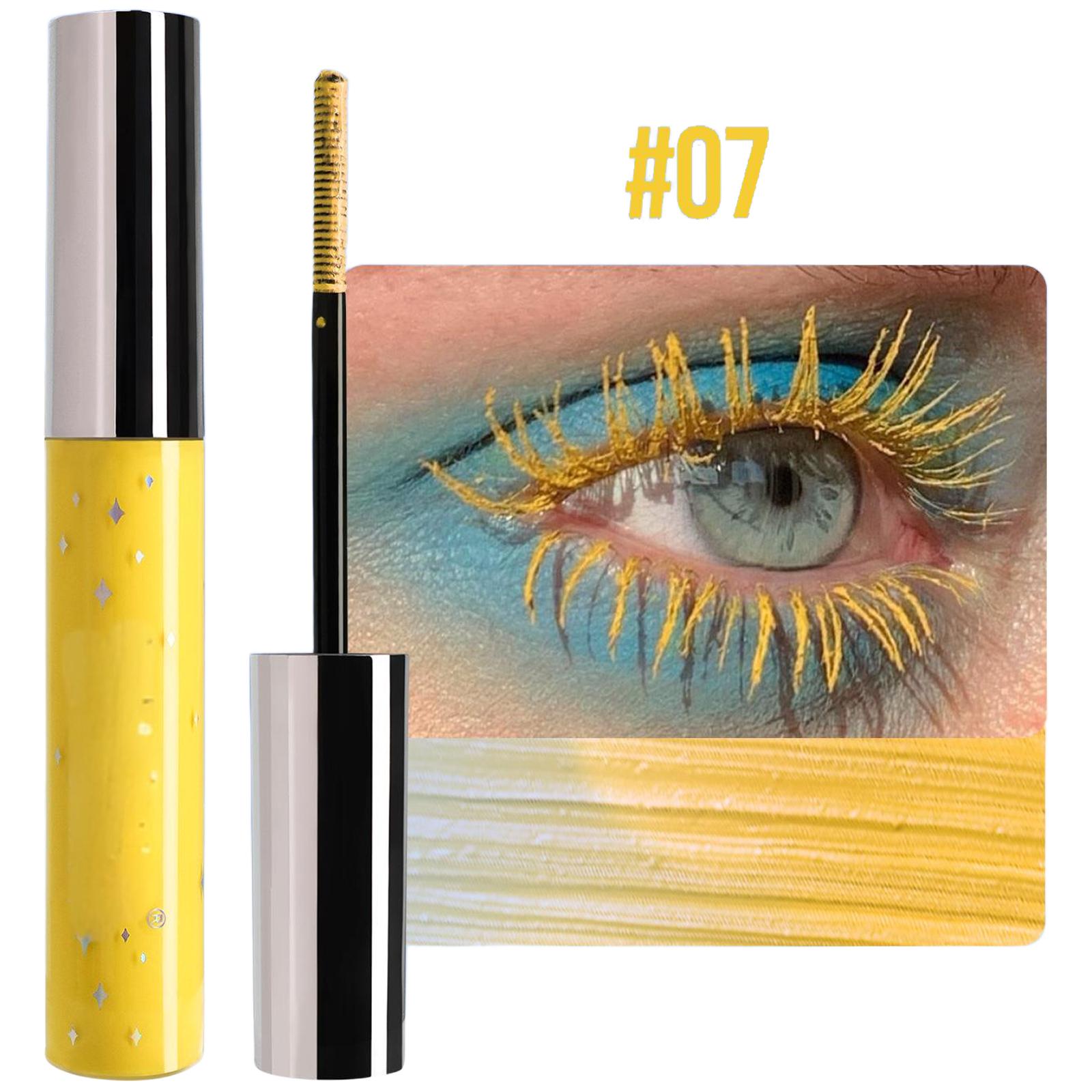 

Блискуча кольорова туш для жінок та дівчат Водостійка формула, що не розмазується, зі спіральною щіточкою, Стійкий аксесуар для макіяжу One Size