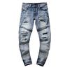 Moda Americana High Street Buco & Patch Trendy Retro Pantaloni Denim Dritti ami