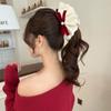 Hair Clips Bowknot Banana Clip Pearl Lace Bow Hairpin Red Velvet Bow Hair Clip  Autumn and Winter