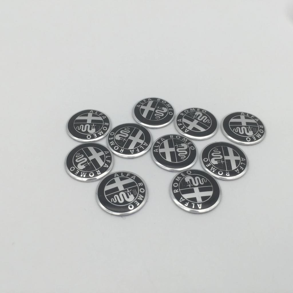 5 Piezas Pegatinas Emblema de Metal de Aluminio para Llave de Coche para Alfa Romeo 156 159 147 4C 8C 166 Giulia Giulietta Mito Stelvio Spider GT