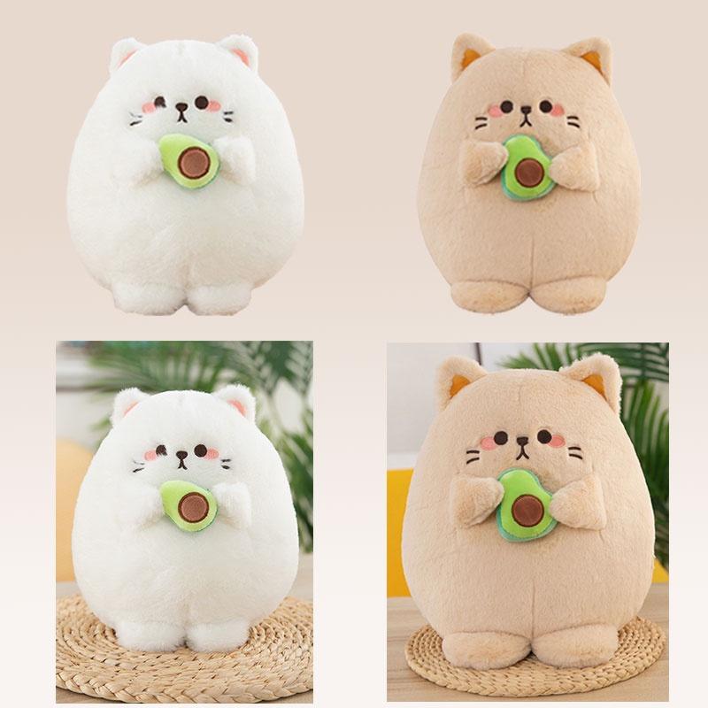 Cute And Cuddly Avocado Cat Plush Toy For Kids And Adults