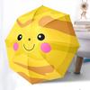 Automatic Folding Umbrella with Smiling Yellow Face & Pink Cheeks - Cute Joyful Design, 8-Rib Compact Portable Collapsible Umb