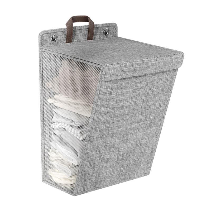 652F Foldable Wall Hanging Laundry Basket Household Dirty Clothes Versatile Wall Mounted Garment Storage Container