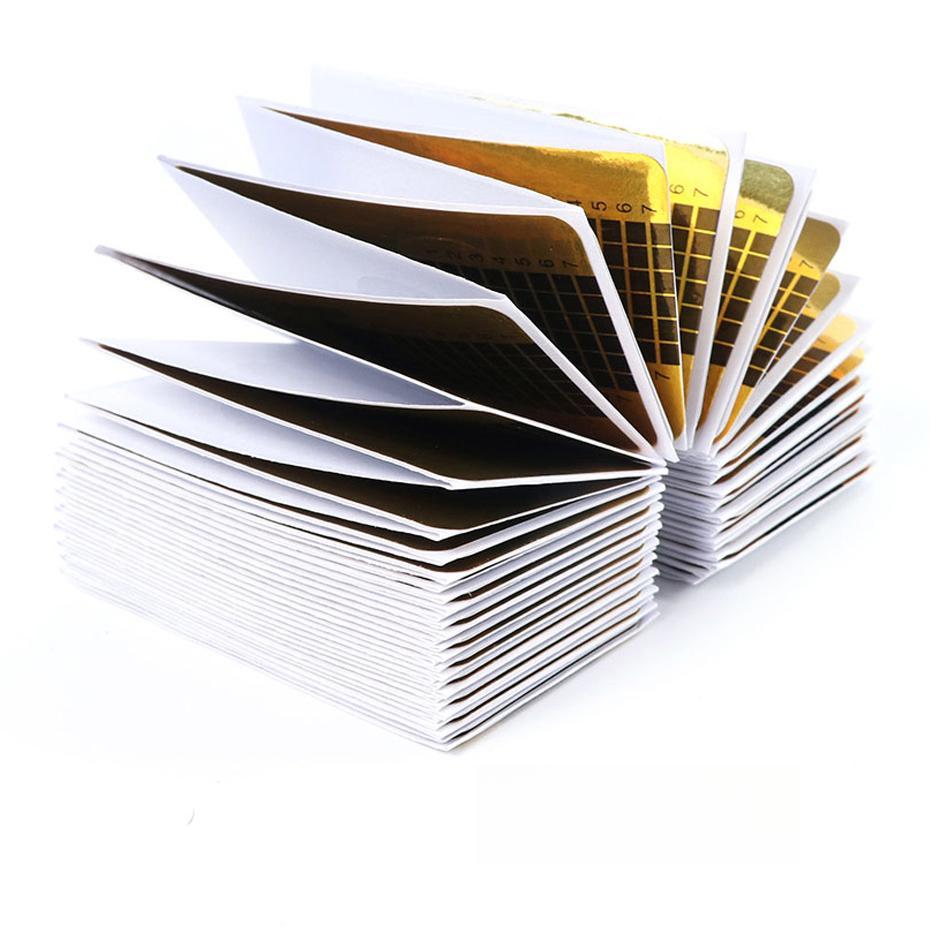 100 Pcs Professional Nail Forms Acrylic Curve Nails Gel Nail Extension Nail Art Guide Form