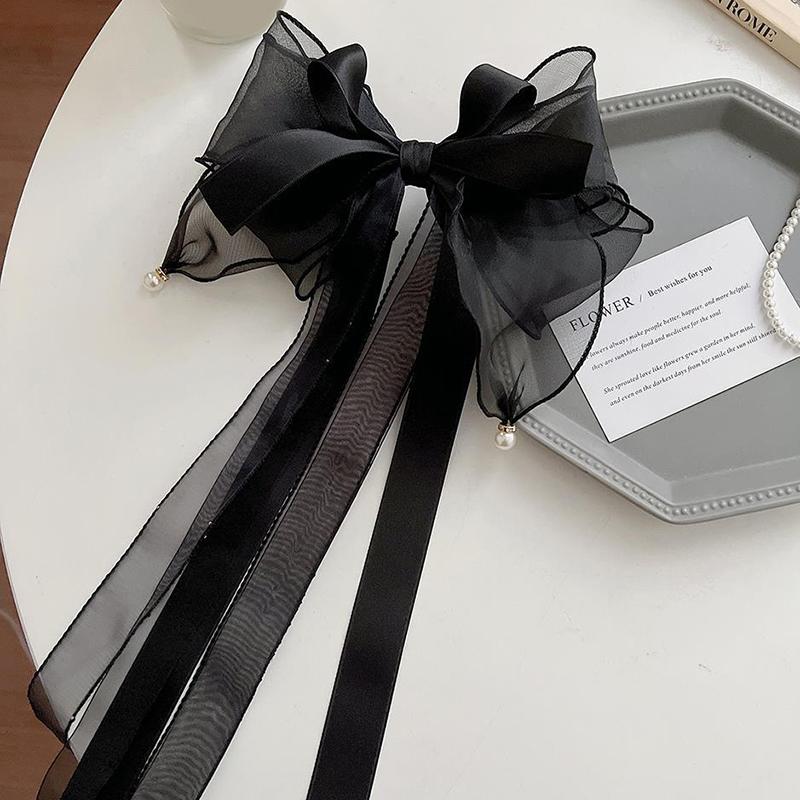 Trendy Large Barrette Hair Clip Multi-Layer Ribbon Bow Hairpins Pearls Hair Pins For Women Girls Hair Accessories Cute Gifts New