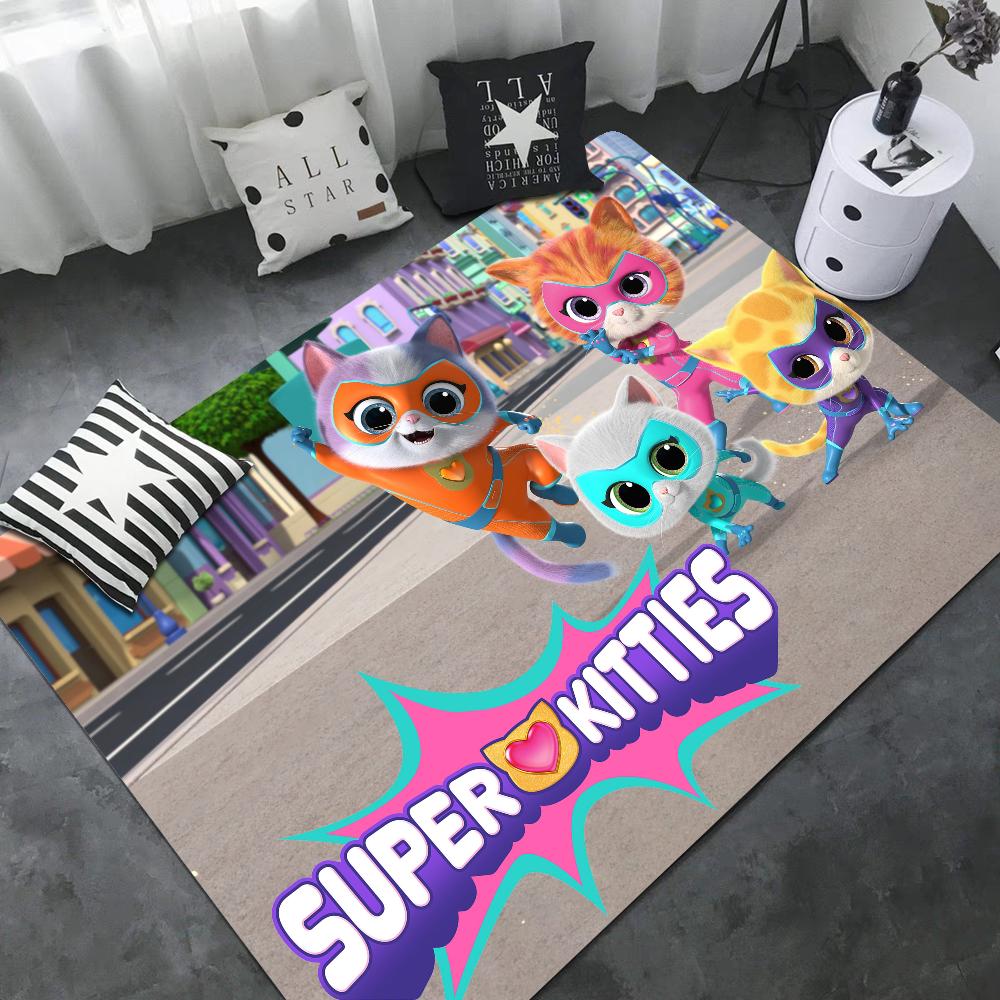 Tappetini per Stanza con Fantasia Junior Super Kitties Stile Nordico Zerbino per Casa Tappetini per Bagno-WC Tappetino Decorativo per Camera da Letto Hotel
