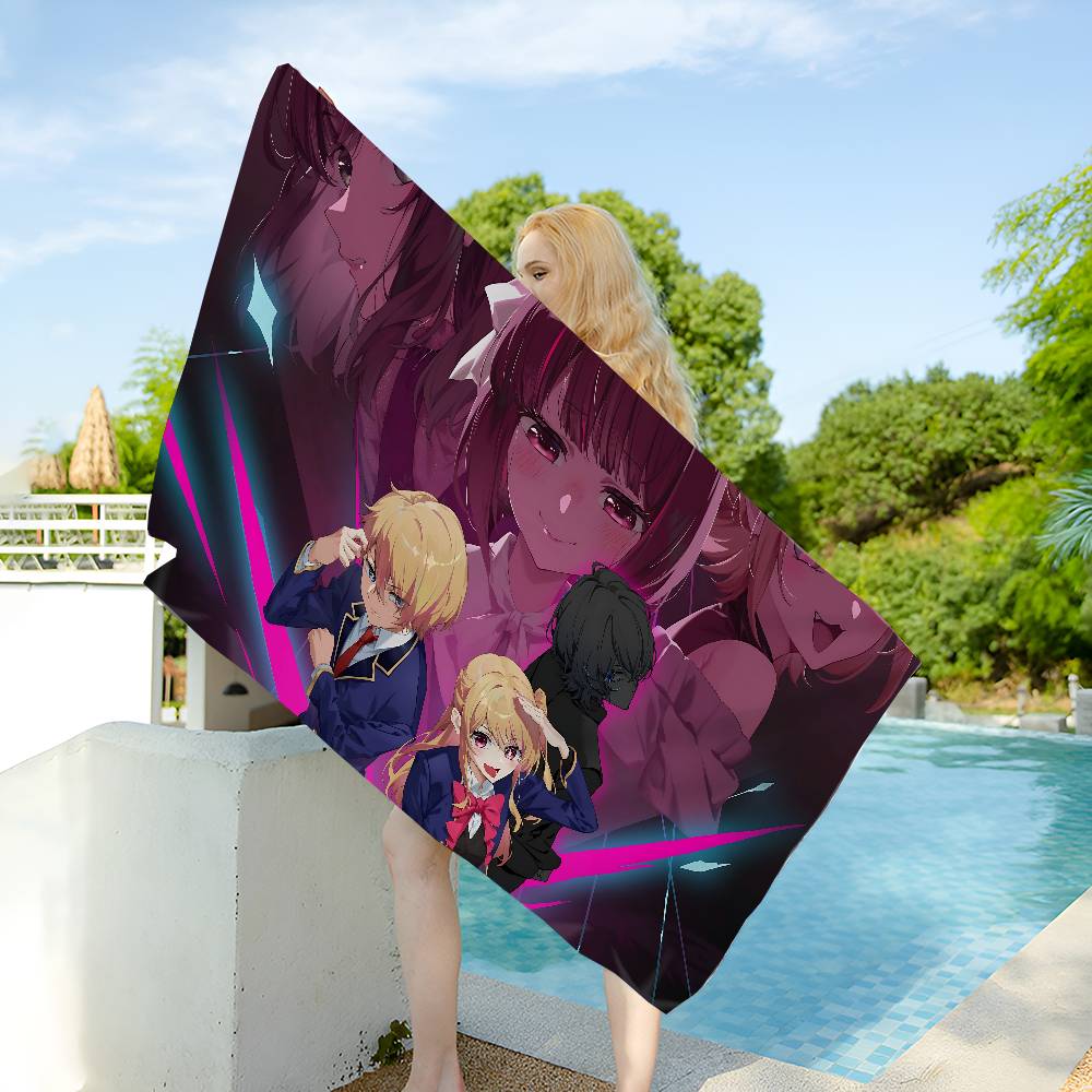Anime O-Oshi No K-Ko Microfiber Printed Beach Towel Mountain Climbing Yoga Beach Swimming Running Absorbent Soft Towel