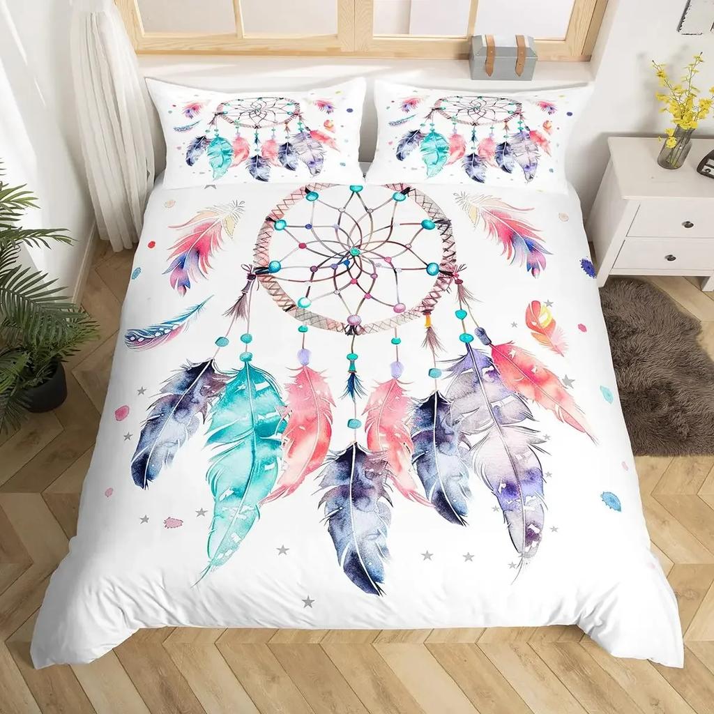 Comforter Dreamcatcher Boho Colorful Dream Catcher Bedding Set Girls Children Women Bedroom Decor Queen
