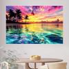 VIKAMA Tropical Sunset Tapestry Gradient Neon Sky Palm Trees Beach Resort Style Living Room Romantic Room Decor