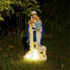 Spiritual Resins Solar Holy Mother Figurine with LED Light Home Garden Ornament top sale