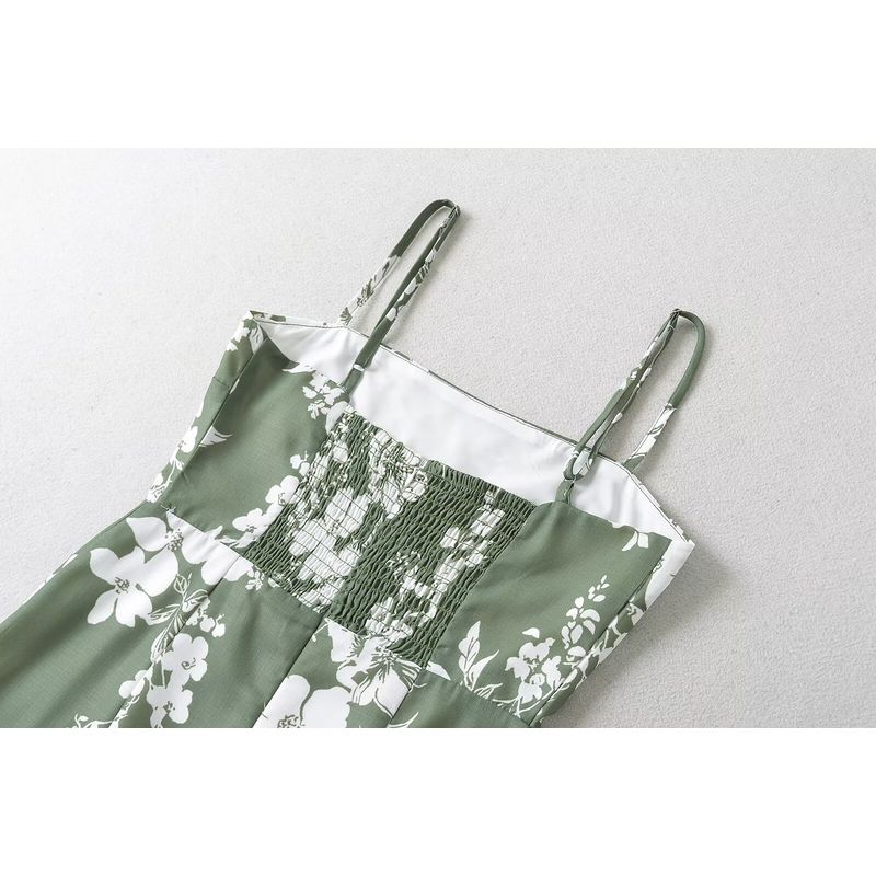 Kaslead New Arrival Women's Clothing Fashion Style Fashion Slim Fit Slimming Print Step by Step Camisole Dress