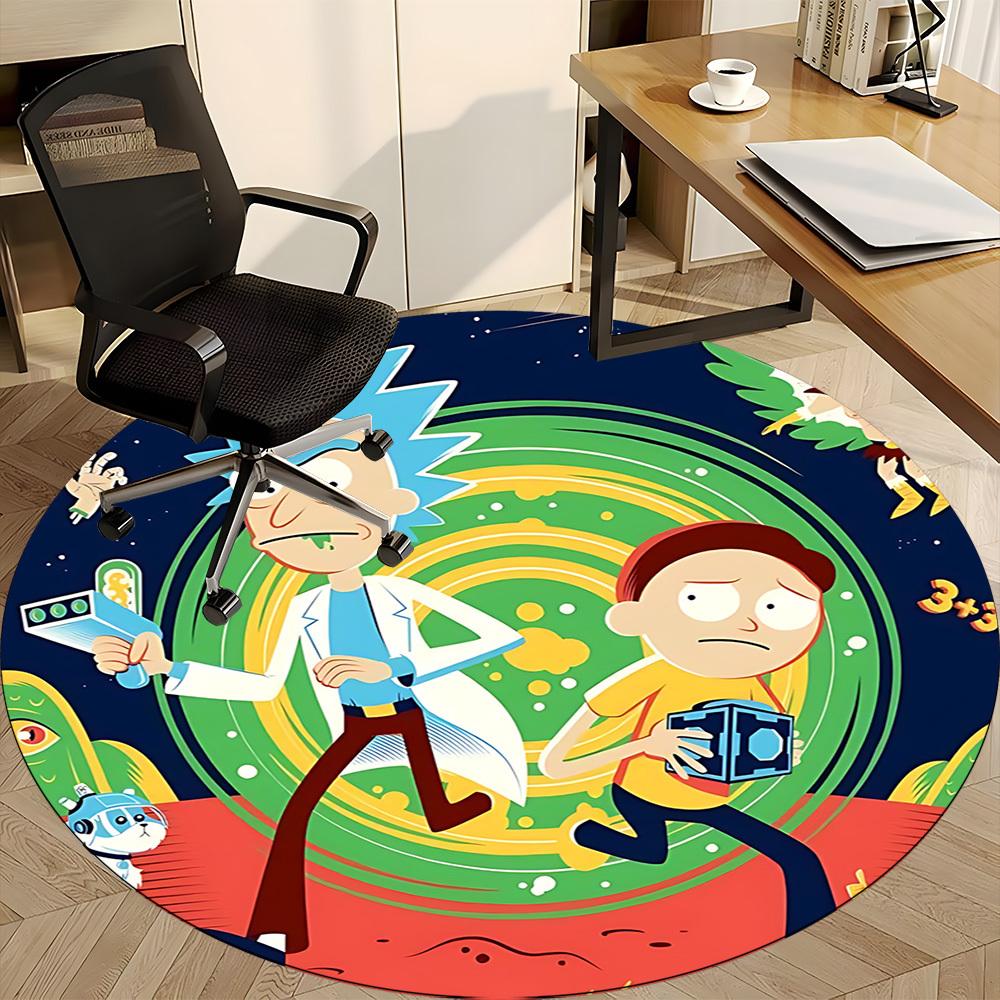 1pz Tappeto Rotondo Ufficio Rick "Morty", Sotto Sedie Ufficio Camera da Letto Soggiorno Decorazione Casa, Decorazione Stanza, Disponibile in Varie Misure