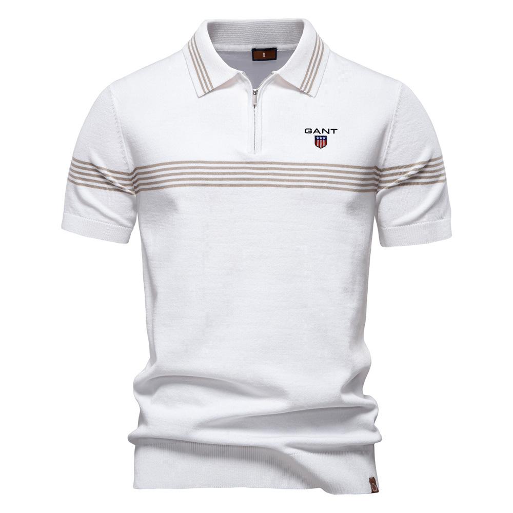 Gant 2025 Summer Embroidered New Polo Shirt Fashion Striped Men's Business Short Sleeved Top