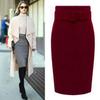 Módní sukně s vysokým pasem, bavlněná tužková sukně ve velké velikosti, podzimní zimní sukně