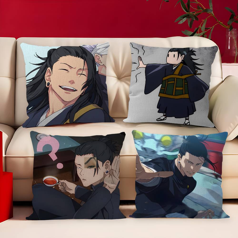 Cartoon Figure Suguru Geto Lucky Dragon Pillow Cover Sofa Cushion Cover Home Room Decoration Children Gift