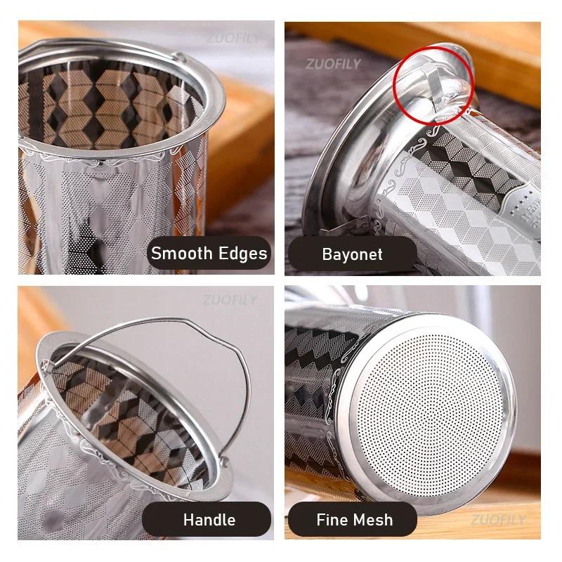 New Reusable Stainless Steel Tea Strainer Mesh Infuser Basket Loose Tea Leaf Infusers Herb Filter for Mug Teapot Teaware S/M/L