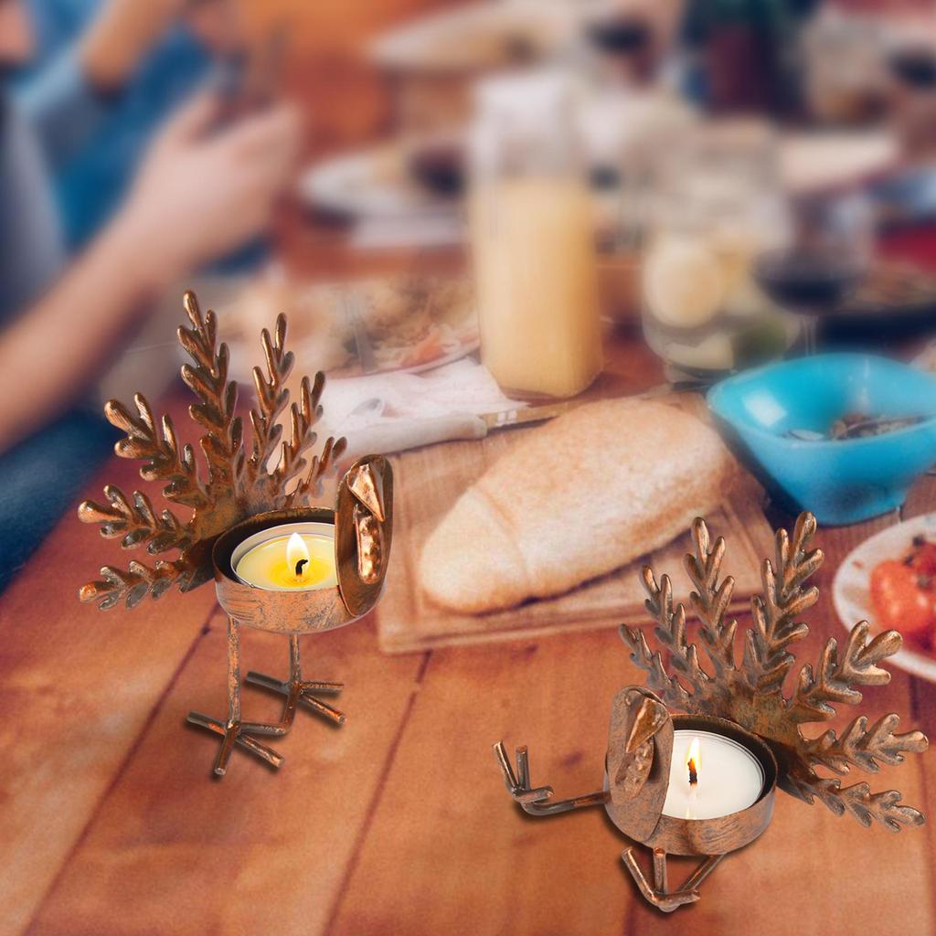 Elegant Turkey Candle Holder for Thanksgiving Decor - Stylish Table Centerpiece Fall Festivities