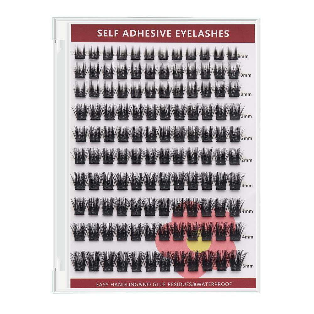 Peel-and-Stick Cluster False Eyelashes - No Glue Required, Easy DIY Eyelash Extensions (Artificial Fiber)