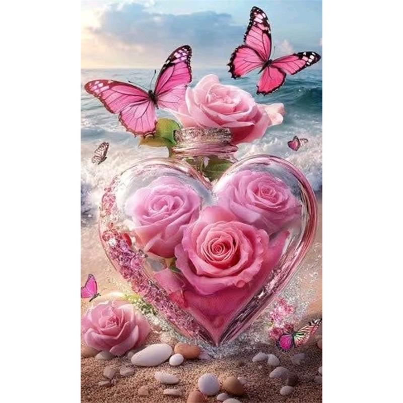 Pictură cu Diamante Peisaj Broderie în Cruce Iubire Fluture DIY 5D Broderie Mozaic Diamante Artă Mare Decor Acasă