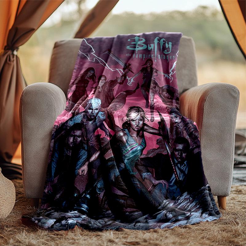 Buffy Flannel Blanket Soft Warm All-Season Throw, Design for Camping, Car Travel, Hiking Sofa, Bed, Office Perfect Gift for Parties