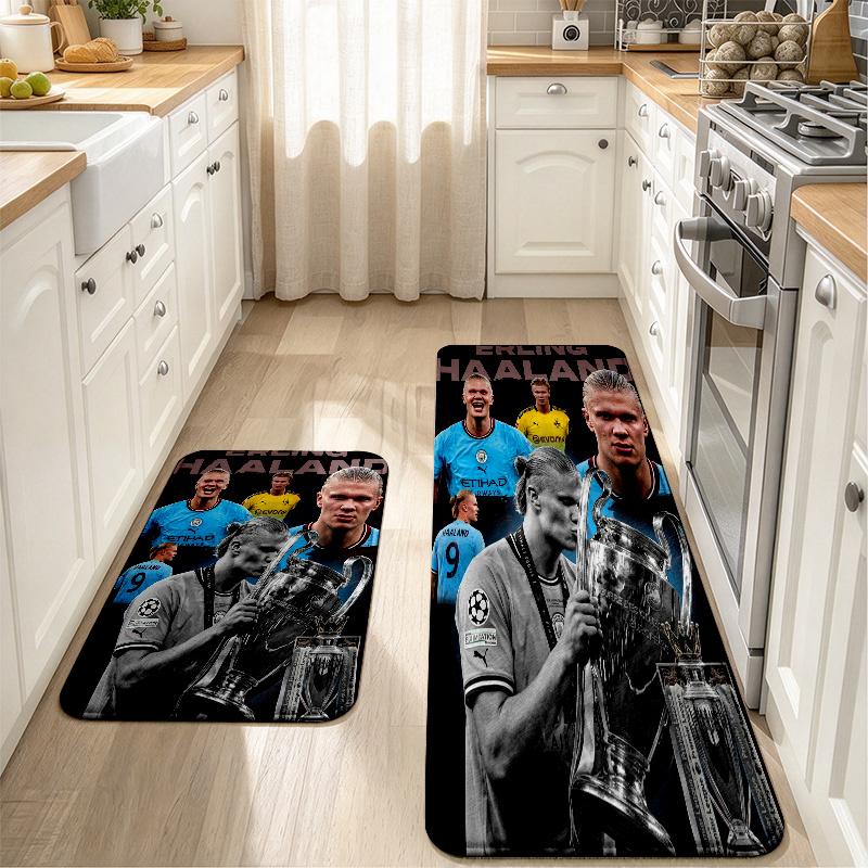 EH poster Flannel Kitchen Mat Christmas Soft Area Rug Non Slip Floor Carpet Home Decoration