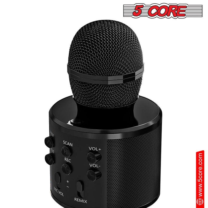 Bluetooth Wireless Karaoke Microphone All-in-One Portable Handheld Mic with Speaker Recorder Microfono Inalambrico WM SPK BLK