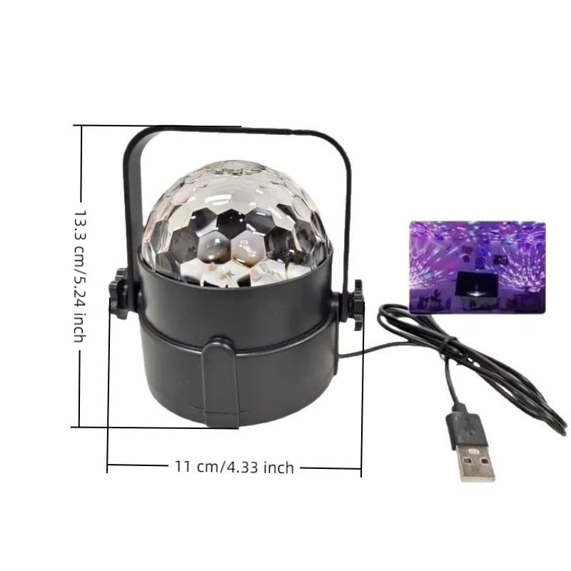 USB RGB Disco Ball Projector Light Plug & Play Design for Home Bar KTV Christmas Holiday Party Atmosphere Decor