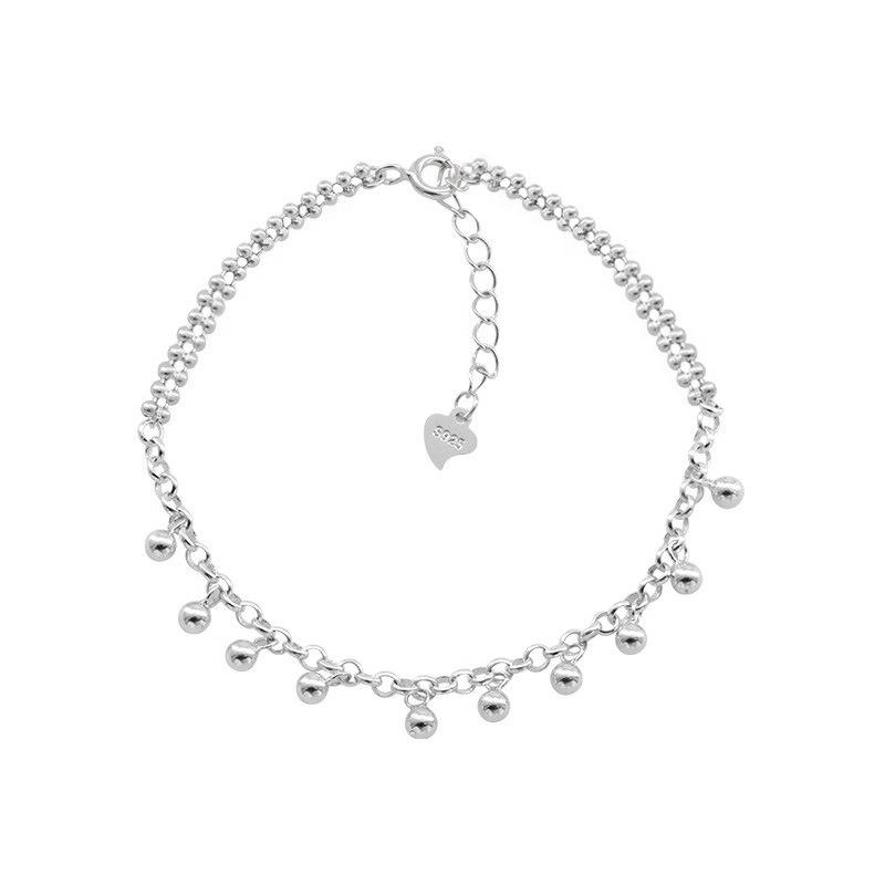 

S925 Sterling Silver Round Bead Fringed Bracelet Women s Niche Design Simple and Versatile Doudou Small Silver Ball Bracelet 925 Silver