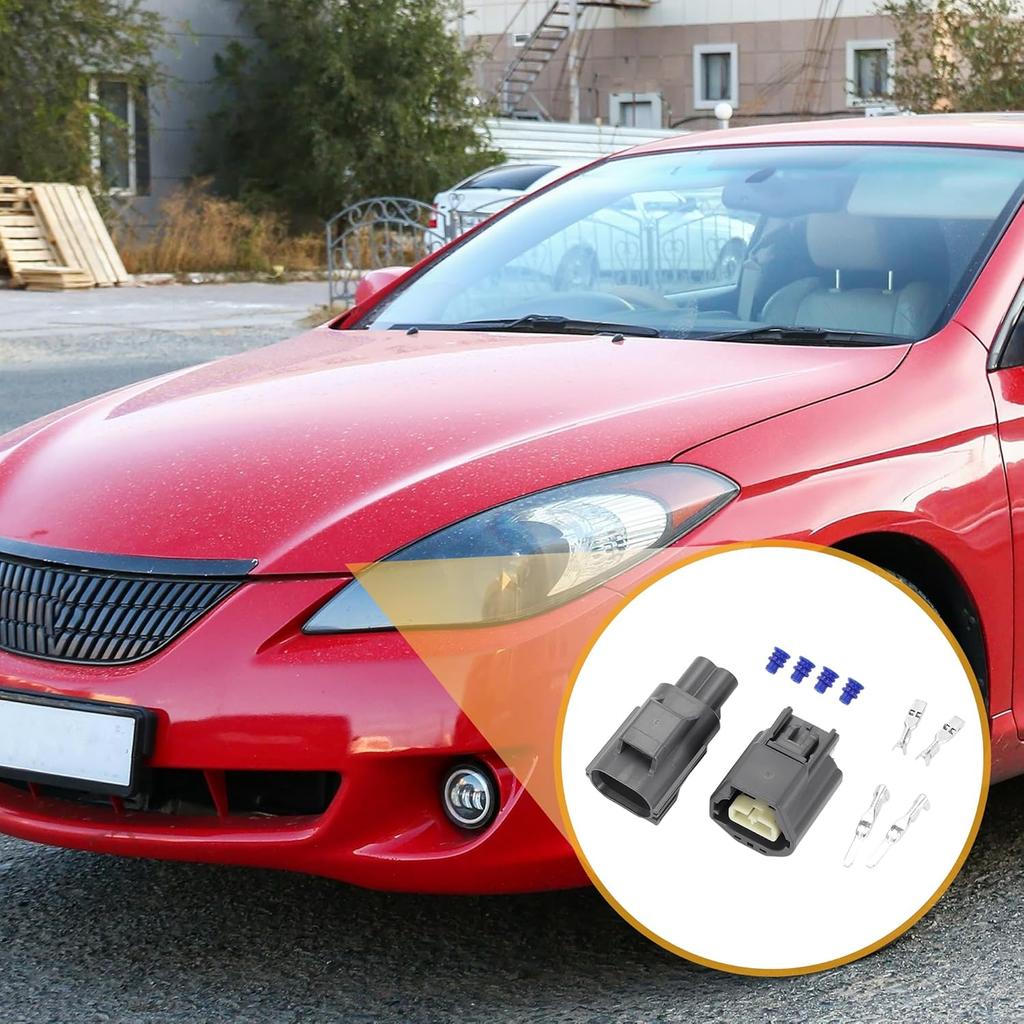 2 Pin Solenoid Valve Connector Plug - Car Male Female Wire Terminal Connector - for Toyota Plastic Gray - 1 Set