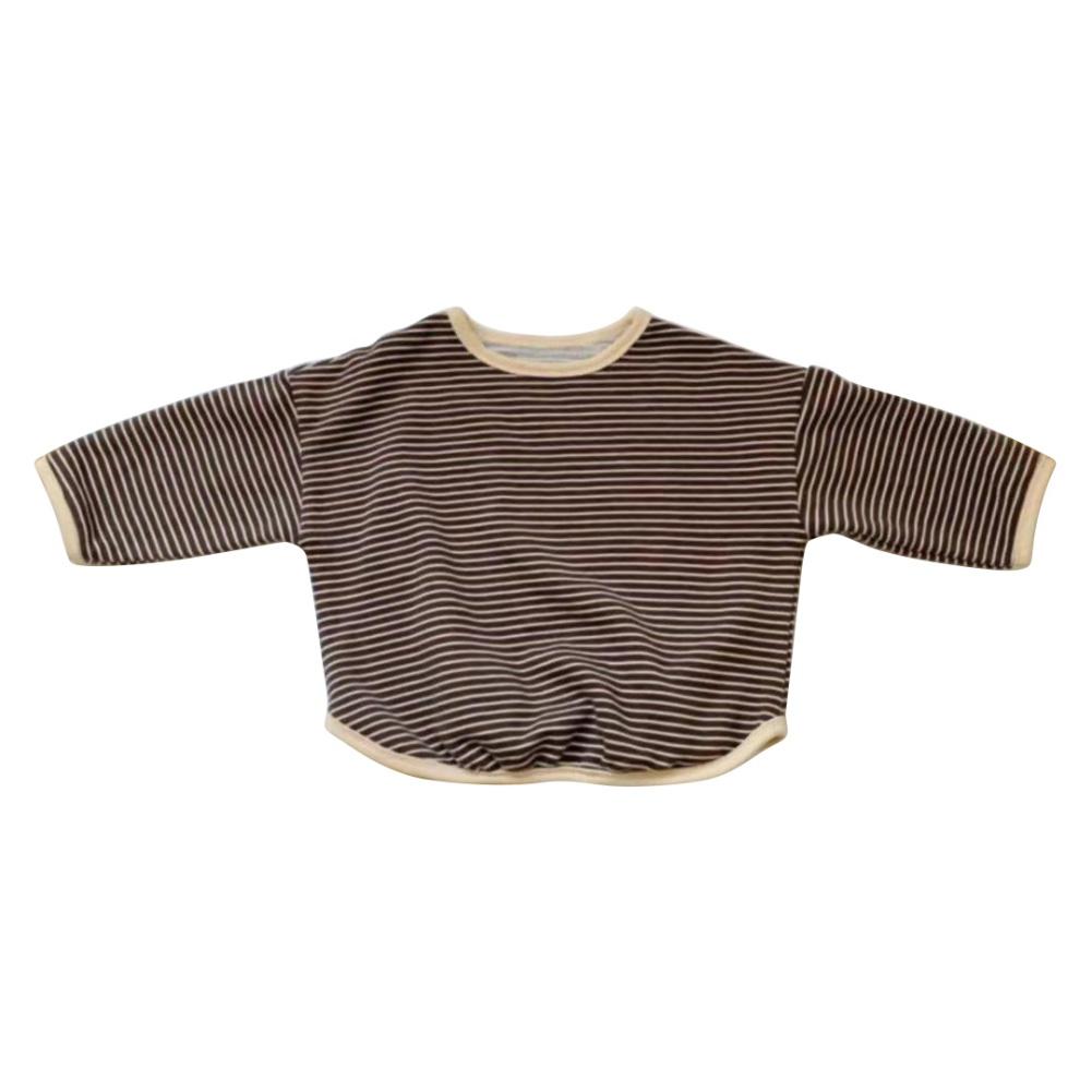 

Детская толстовка с длинными рукавами для девочек, полосатый топ, детская свободная футболка 100