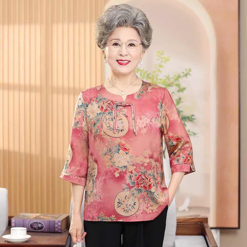 YUZHAOLIN Summer New Chinese Style Two-Piece Set for Moms