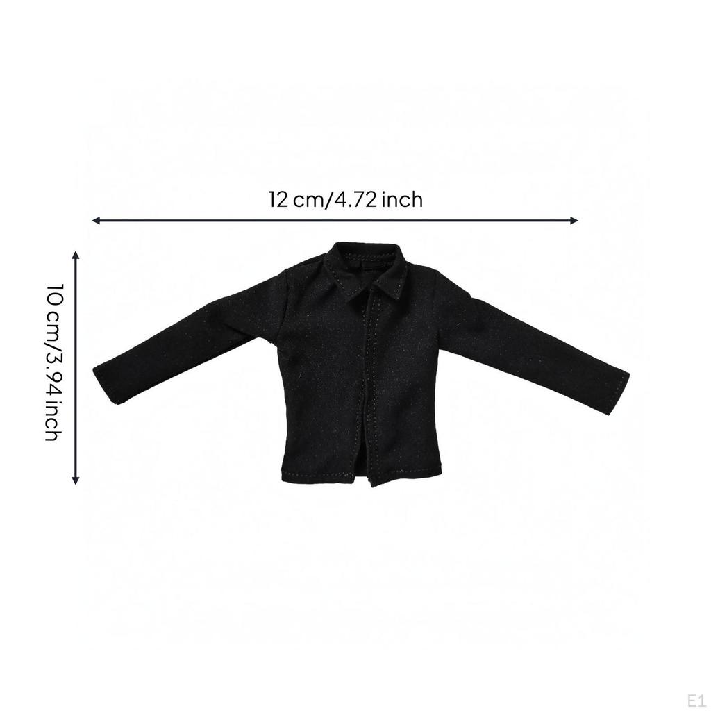 1/8 BJD Doll Shirt Tailored Buttonup Long Sleeves Miniature Fashion