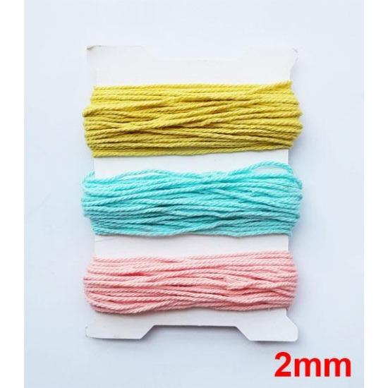 Colourful 1mm-2mm Cotton Twine Cords Macrame Rope String Thread Packing Decoration DIY