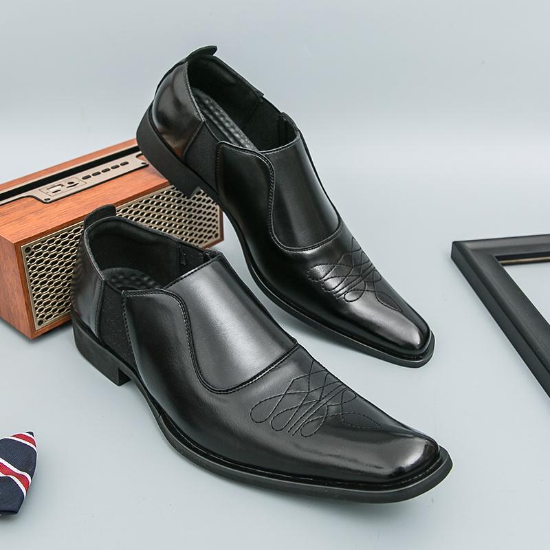 

Fashion Classic Men Formal Leather Shoes Men One-foot Comfortable Fashionable Pointed-toe Height-increasing Leather Shoes Men Size 38-46 46 чёрный