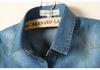 Women's Short Sleeve Lace-Up Denim Shawl Shirt-Jacket