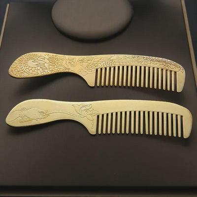 Messing Haarkamm mit Drachen-, Phönix-, Lotus- und Buddha-Hand-Design für Hochzeiten