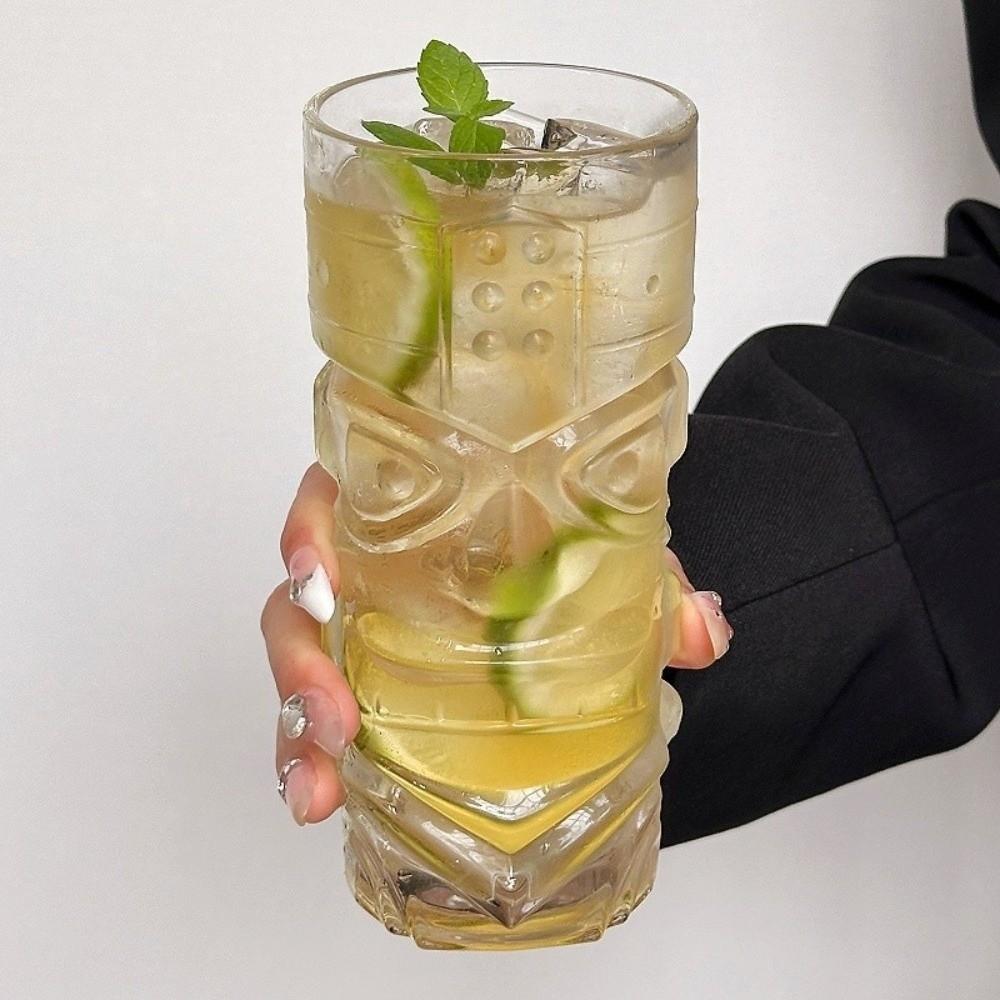 Vintage Cocktail Glass 420ml Tiki Glasses Multi-functional Mask Glass Cup Restaurant