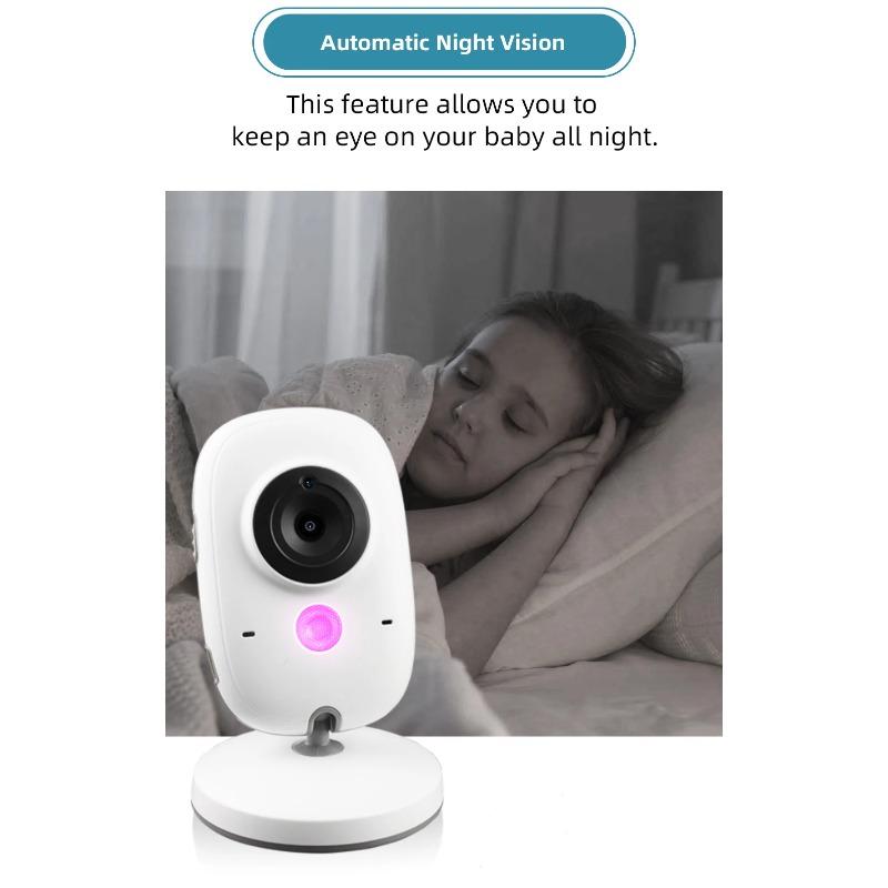 3.2 Inch Wireless Video Baby Monitor With Lullabies Auto Night Vision Two Way Intercom Temperature Monitoring Babysitter