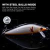 5 Sinking Minnows Fishing Lures Set with Tackle Box 70mm Hard Baits for Bass Trout Pike Jerkbait Crankbait Kit