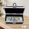 Lockable Cash Box, Aluminium Alloy Money Box for Cash, Money Holder, Cash Organizer, Single Row Currency Tray, Money Storage Box