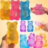4 Styles Ours Coloré Mignon Jouet à Presser Jouets Créatifs Doux Simulé Transparent à Rebond Lent Jouet de Décompression pour Adulte
