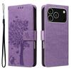 For iPhone 17 Pro Phone Case with Stand Cat Tree Pattern Leather Wallet Mobile Cover
